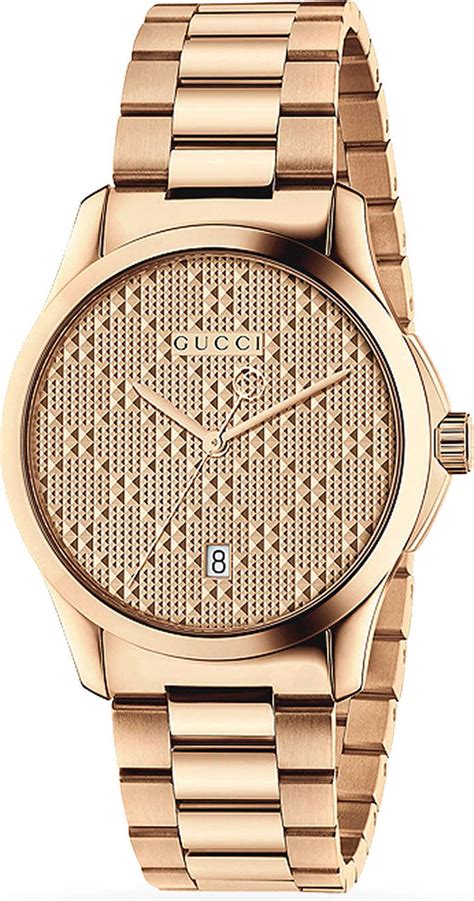 gucci interlocking g watch rose gold|gucci 126.2 men's wrist watch.